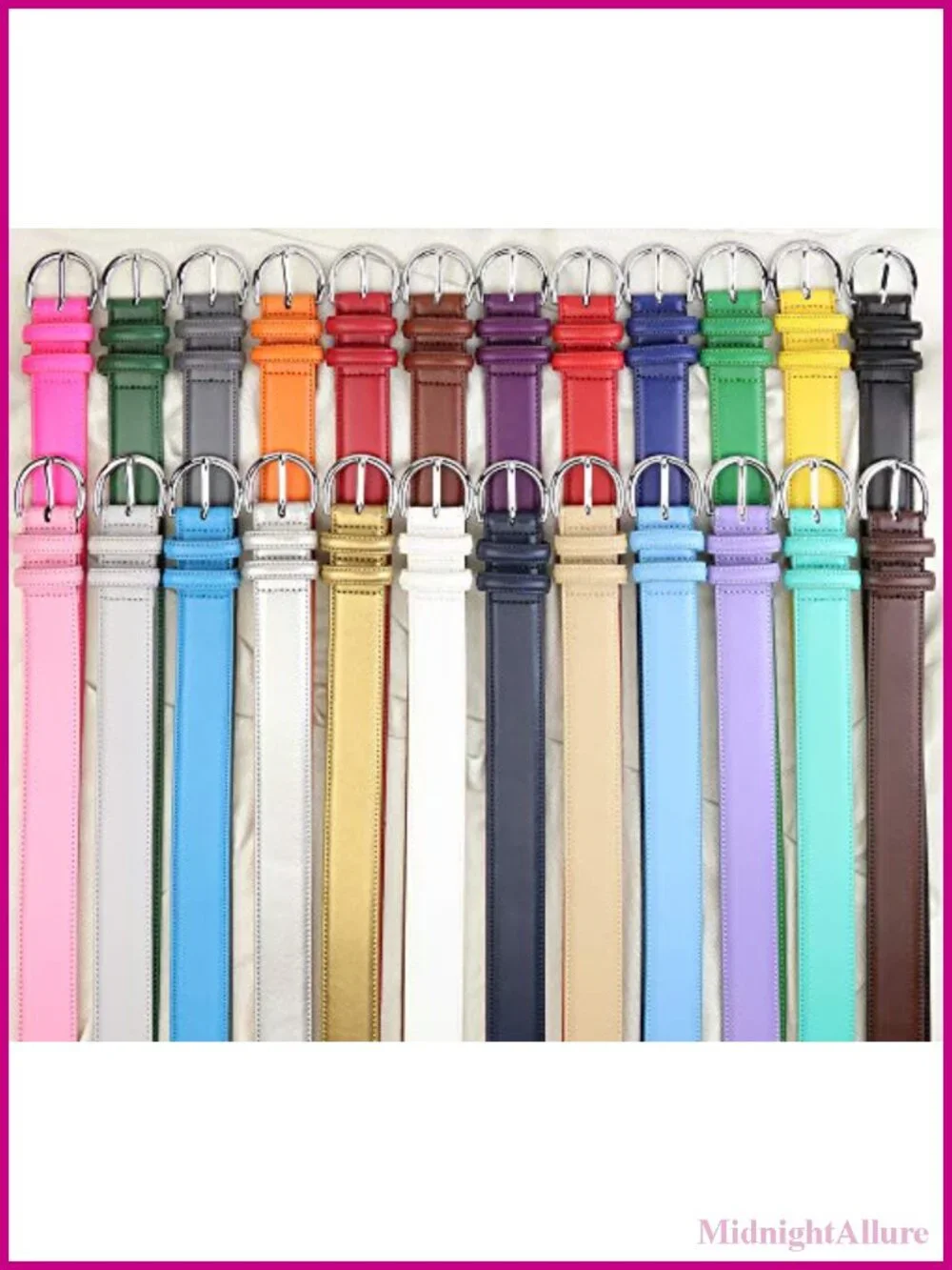 Women's Genuine Leather Belt Single Prong Buckle Dress Casual